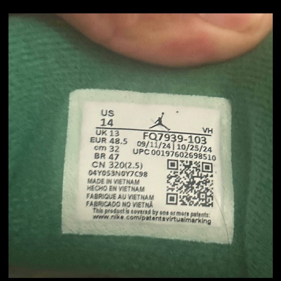 SZ 14/ AIRJORDAN 4 RM 'PINE GREEN' USED / IN BOX - Picture 7 of 10